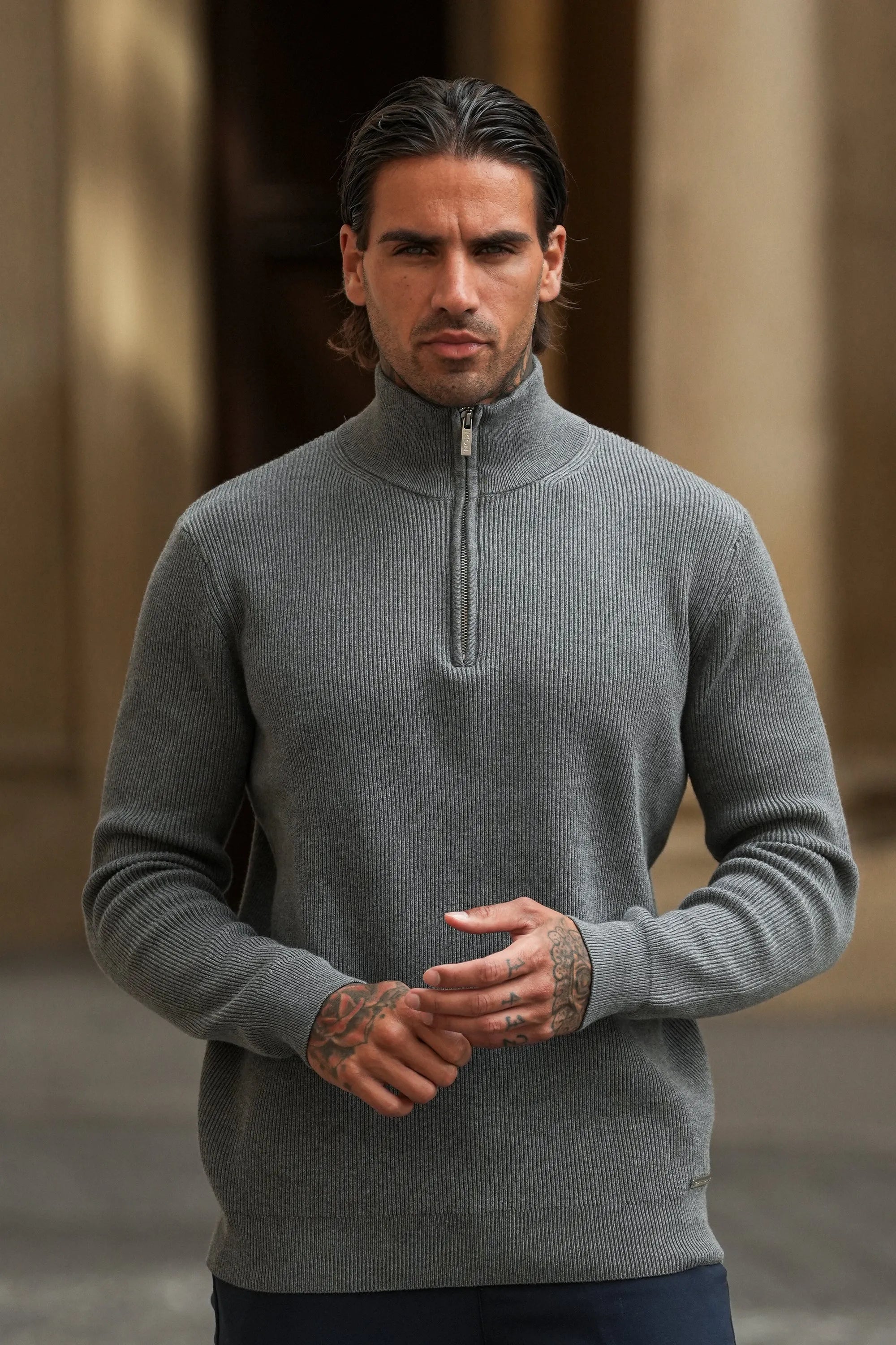 THE AUREN HALF ZIP SWEATER