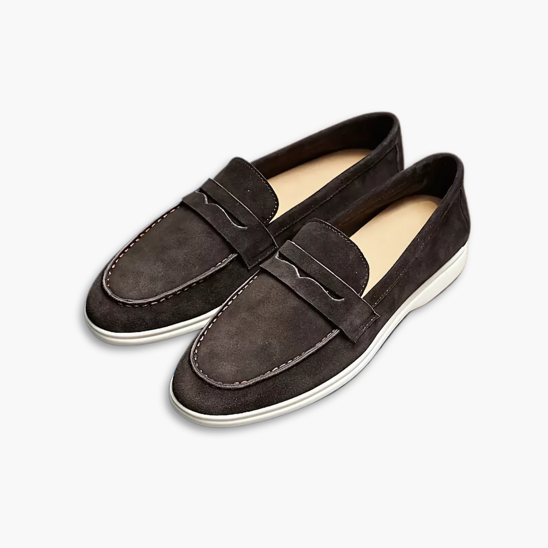 100% COWHIDE SUEDE LOAFERS