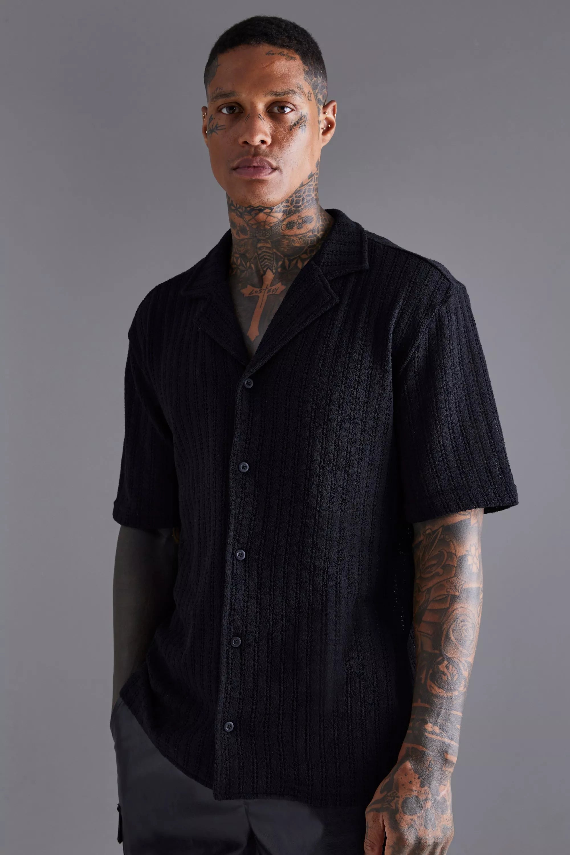 ABU DHABI OVERSIZED CABLE KNIT SHIRT