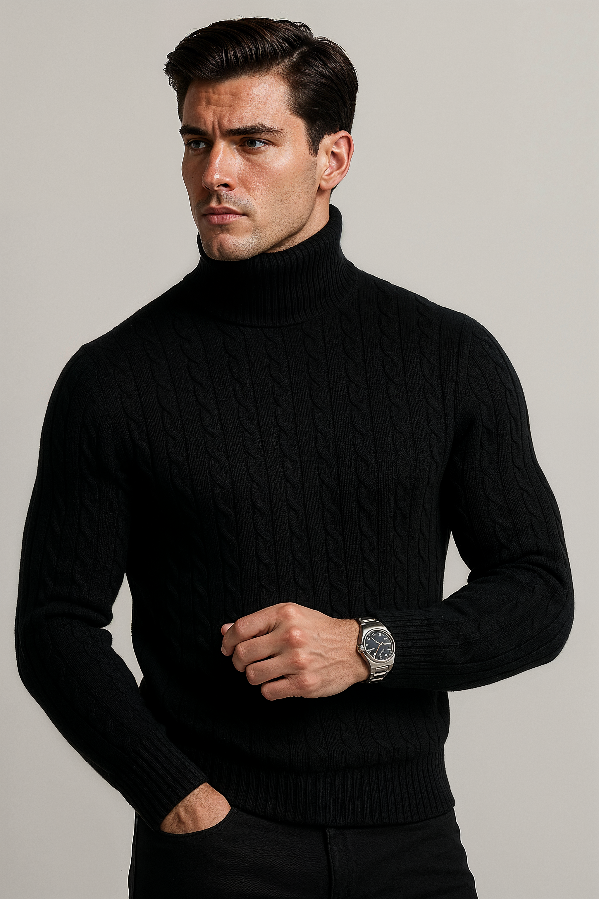 THE ASCOT TURTLE NECK SWEATER