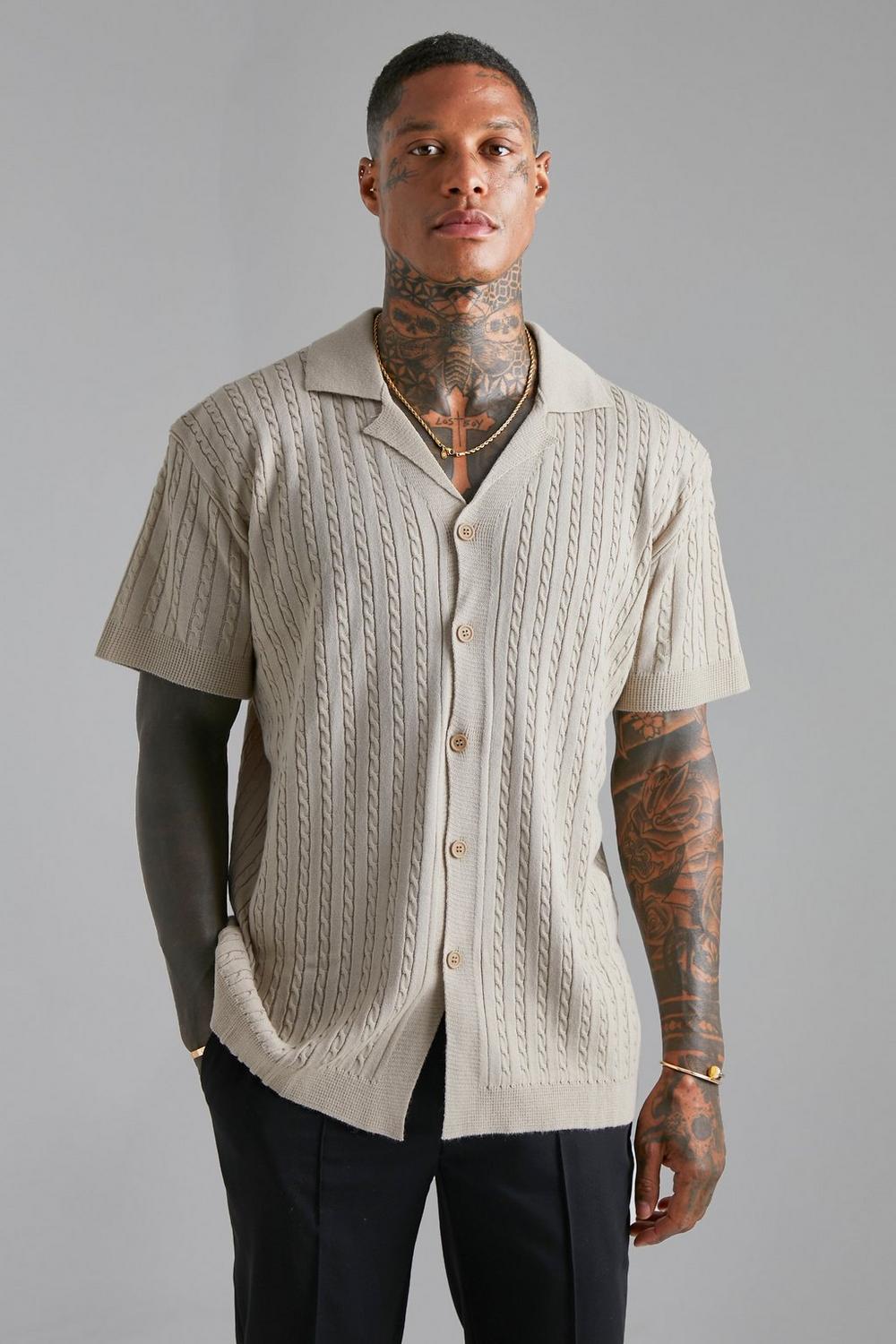 ABU DHABI OVERSIZED CABLE KNIT SHIRT