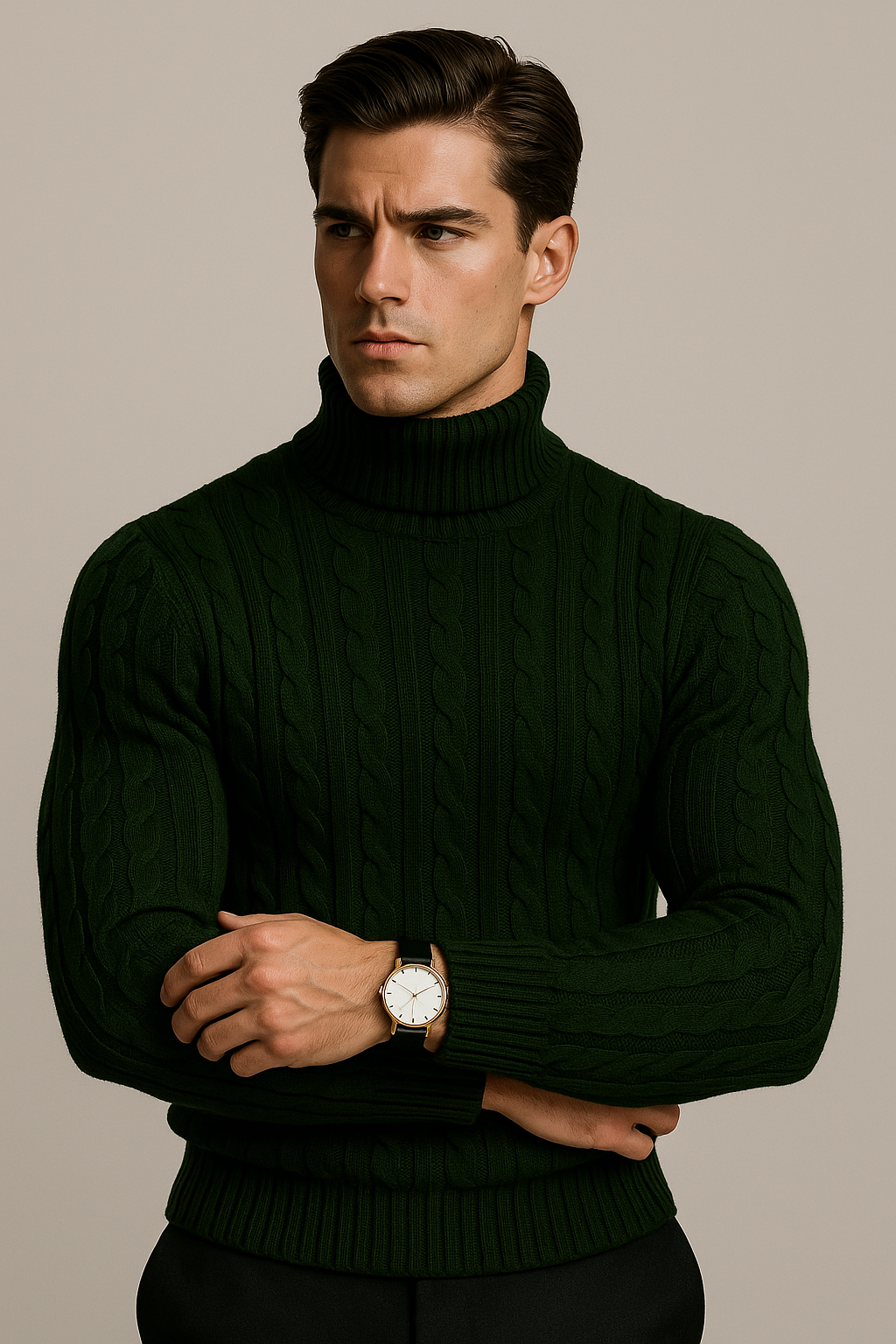 THE ASCOT TURTLE NECK SWEATER